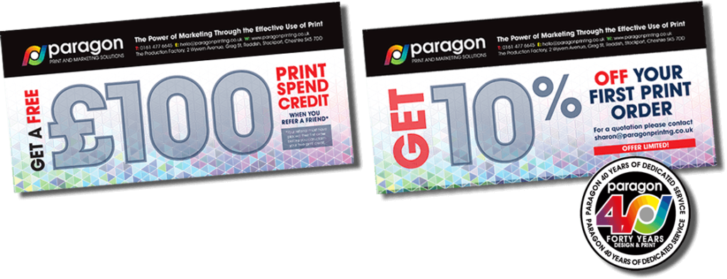 refer a friend to paragon printing